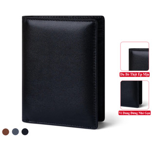 Ví Đứng Nam Da Bò Thật Ép Mịn Cao Cấp VICENZO, Bóp Đứng Nam Da Bò Thật Cao Cấp Nhiều Ngăn - VNDT05
