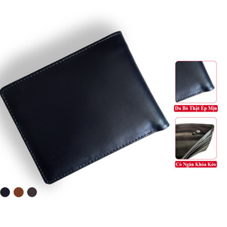 Ví Nam Da Bò Thật Ép Mịn Vừa Cho Cả Giấy Tờ Cơ Bản. Bóp Ví Nam Da Thật Vicenzo Cao Cấp Bảo Hành 1 Năm - Vndt06