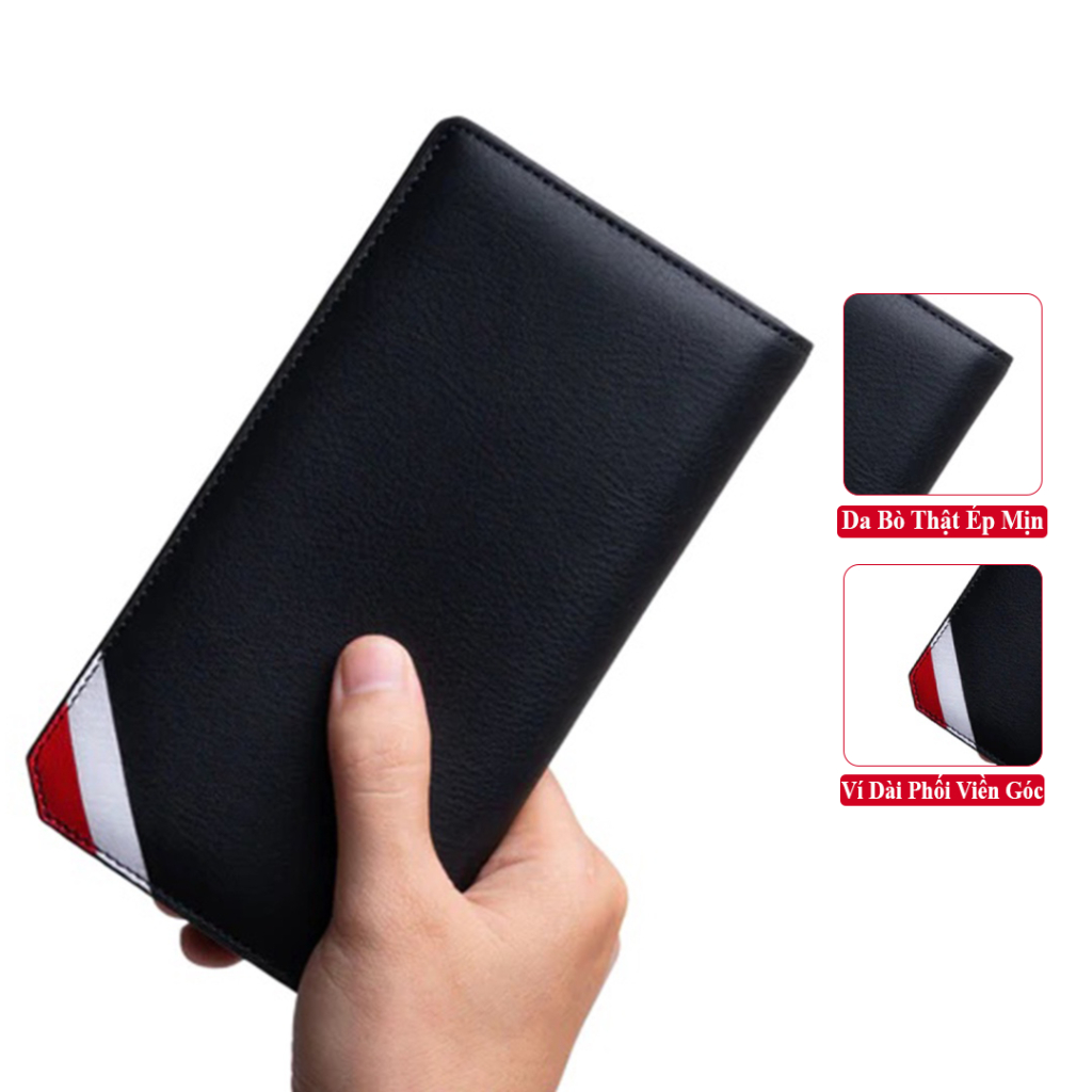Bóp Nam Cầm Tay Vicenzo Da Bò Thật Cao Cấp Ép Mịn Bh 1 Năm. Ví Nam Cầm Tay Vicenzo Da Bò Thật In Góc Tinh Tế Vndt07