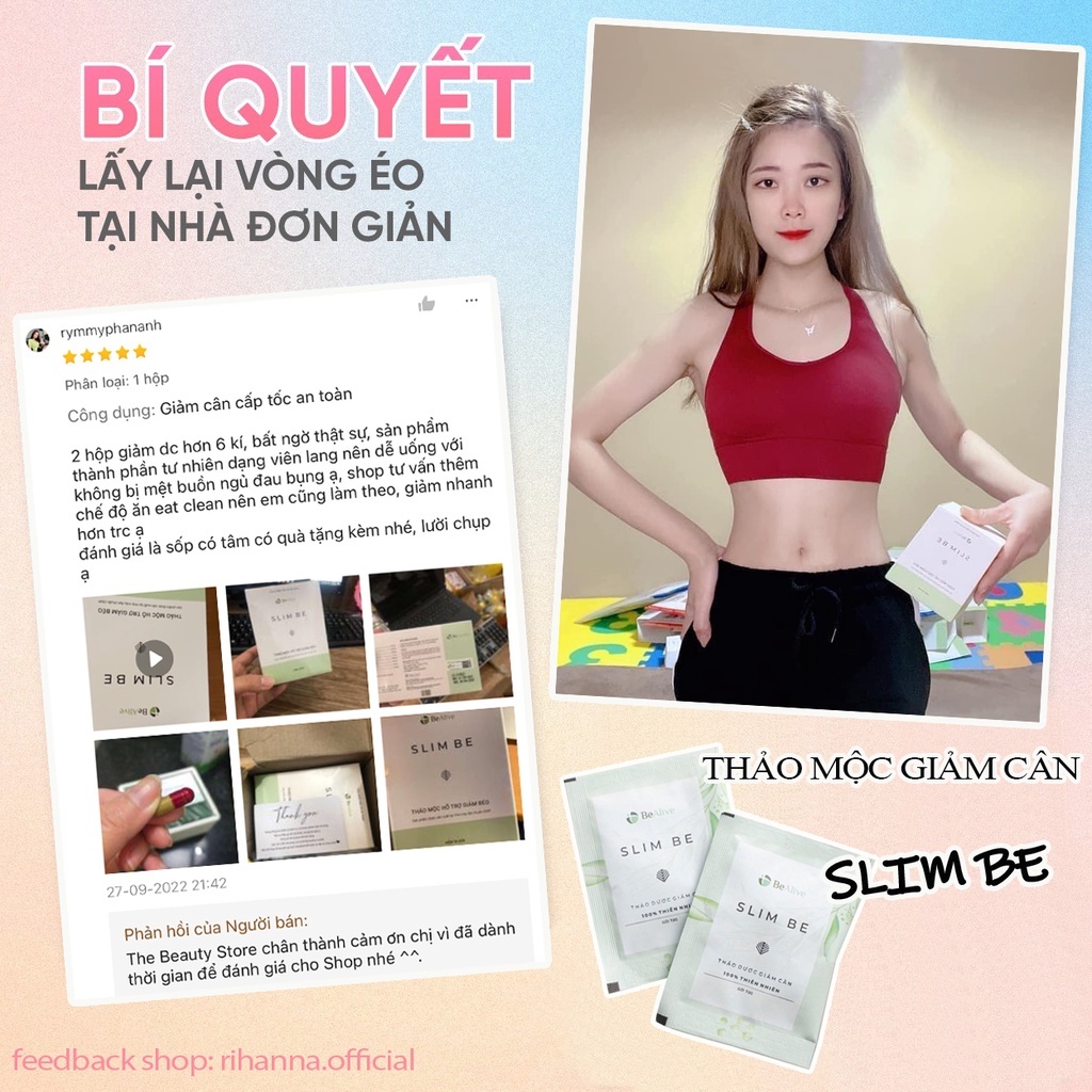 Viên Uống Giảm Cân SLIM BE Chính Hãng Hộp 30 Viên