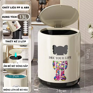 Thùng đựng rác 2 lớp DF-9411 thiết kế thông minh sang trọng chất liệu cao cấp
