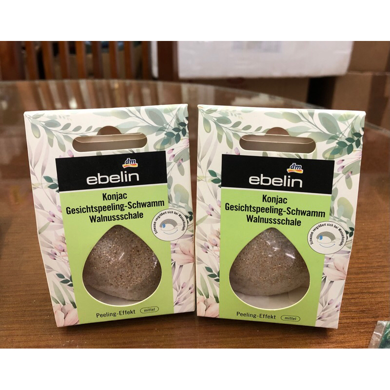 chính hãng ebelin ebelin Konjac miếng bọt biển tẩy tế bào chết da mặt hiệu quả qua vỏ quả óc chó, 1 