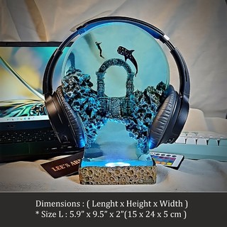 Giá treo tai nghe kết hợp đèn trang trí, giá treo headphone, đèn ngủ độc đáo, đèn decor, epoxy resin