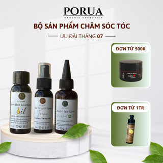 Combo đỉnh giảm rụng tóc 7 ngày mini - bộ sản phẩm chăm sóc tóc porua