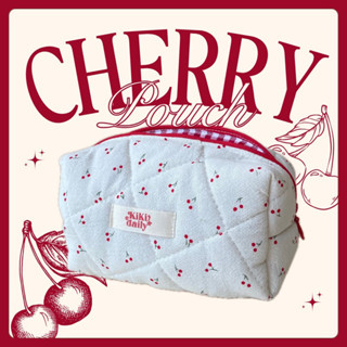 Cherry Pie Pouch - Túi đựng mỹ phẩm Kikidaily mềm xốp, hoạ tiết phối màu dễ thương