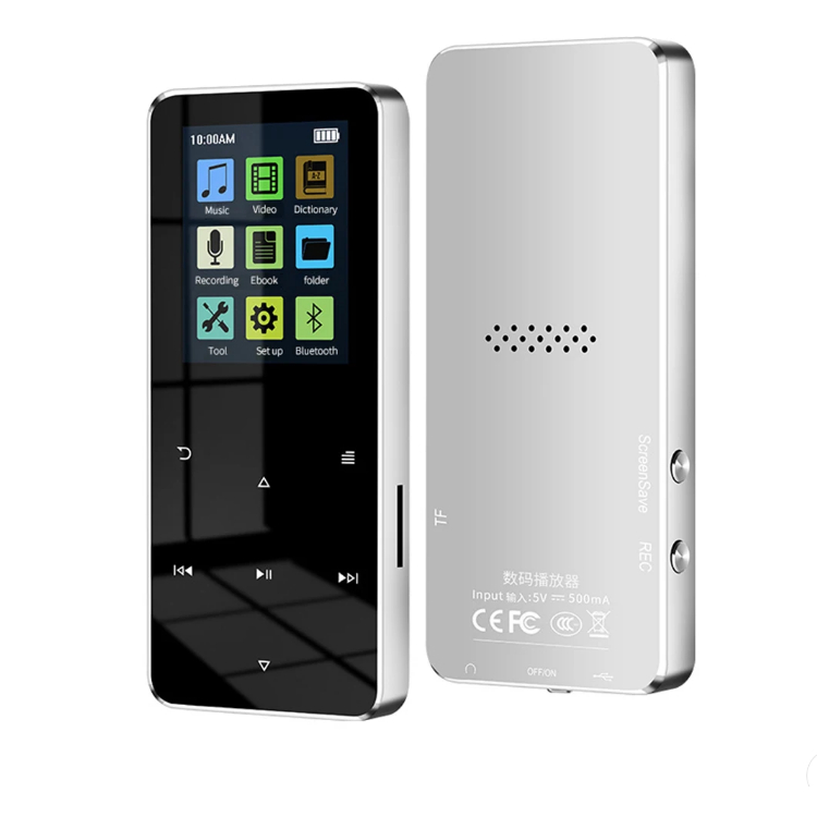 Máy Nghe Nhạc Mp4 kim loại cảm ứng có bluetooth, loa ngoài