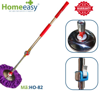 Cây Lau Nhà Xoay 360 Độ Homeeasy HO-82 - Ống Inox 25mm, Cây Dài 140cm, Khóa Inox Cao Cấp.