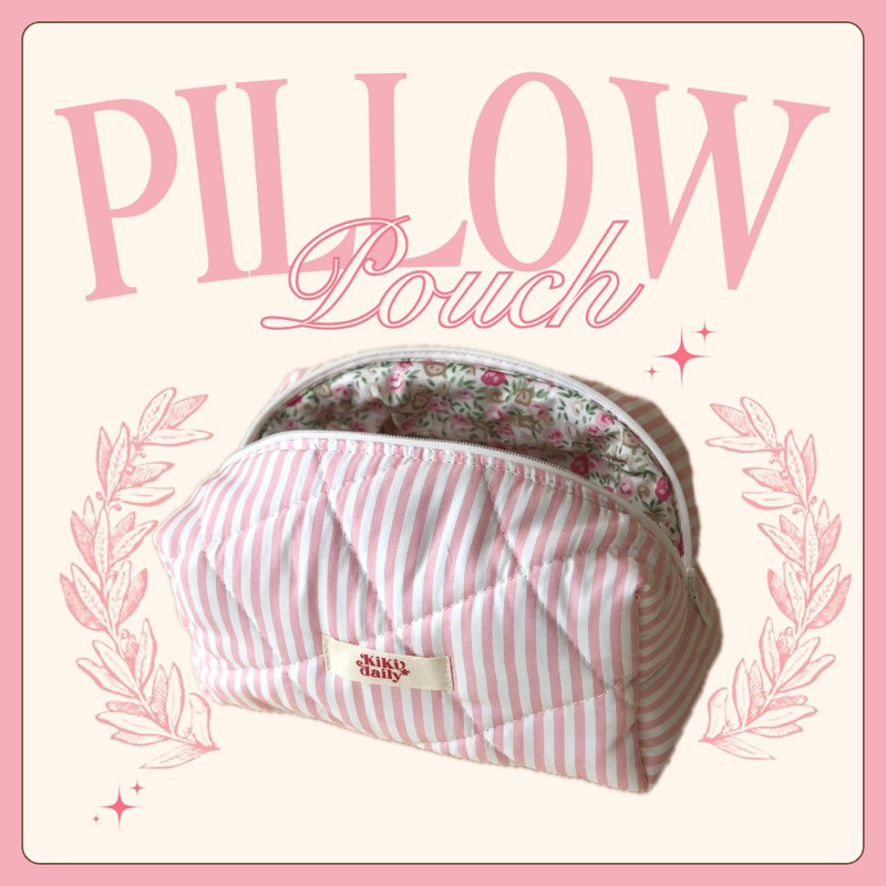 Pillow Pouch - Túi vải chần bông Kikidaily mềm xốp, hoạ tiết phối màu dễ thương