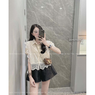 Áo sơ mi cổ bẻ lai răng cưa, áo sơ mi nữ sát nách viens store
