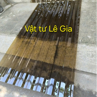 (Khổ 1,05m x dài 2m x Dày 6zem) Tôn nhựa POLY sóng lấy sáng màu NÂU TRÀ ,Tôn nhựa lấy sáng che nắng che mưa