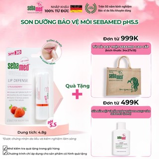Son dưỡng bảo vệ, chống khô và nứt môi hương dâu Sebamed Sensitive Skin Lip Defense Strawberry(4.8g)