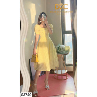 S3749 Set áo kèm chân váy ren vàng ( 2 lớp ) tiểu thư, sang chảnh thiết kế cao cấp- CHÍNH HÃNG DVC