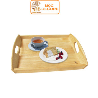 Khay Gỗ Chữ Nhật Tay Cầm Cao Cấp, Chắc Chắn Bền Đẹp, Dùng Bưng Bê Đồ Ăn Trang Trí Decor - Gỗ Đức Thành 21741