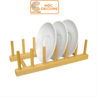 Giá Gác Dĩa/Gác Ly/ Giá Để Dĩa Bằng Gỗ 7 Thanh - Giá Để Thớt, Thương Hiệu Gỗ Đức Thành 24791