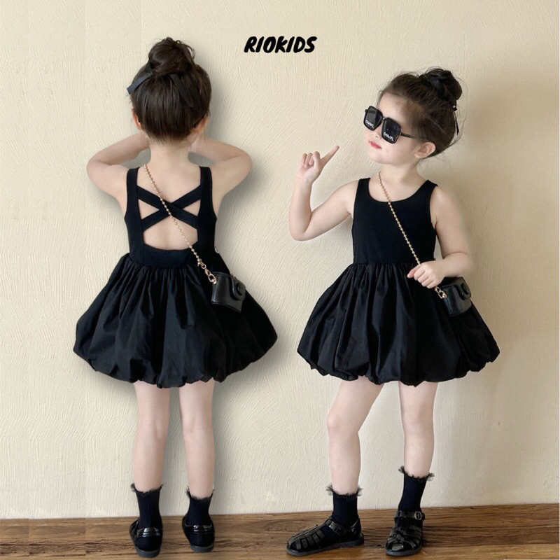 đầm bí hở lưng cho bé