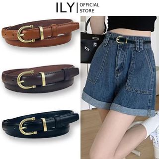Dây nịt nữ đẹp thời trang thắt lưng da PU khóa kim loại phong cách mới cho nữ ILY