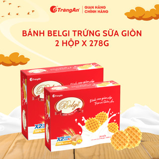 Combo 2 hộp bánh Belgi trứng sữa giòn hộp 278g, giòn thơm dinh dưỡng, bổ sung canxi,  sản phẩm chính hãng