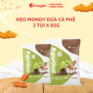 Combo 2 gói kẹo dừa cà phê Mondy, mềm thơm từ nguyên liệu dừa Bến Tre, sản phẩm chính hãng