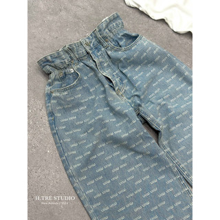 Quần jean xuông miumiu chun eo