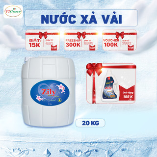 Nước xả vải zily can 20 kg - tặng 1 chai nước giặt không hương 3.8kg