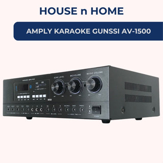 Đẩy liền vang karaoke, amply karaoke Gunssi AV 1500  Âm ly karaoke gia đình công suất khủng, hát karaoke, nghe nhạc chất