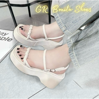 NS2 Sandal xuồng si sáp quai xoắn cao 7 cm - Bonita Shoes BM08