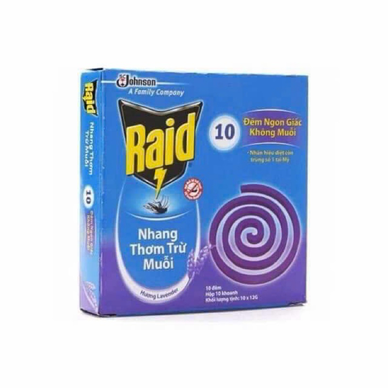 Set 5 hộp nhang Muỗi Raid Hương Lavender