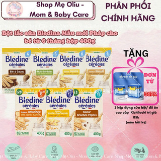 Bột lắc sữa Bledina Mẫu mới Pháp cho bé từ 6 tháng hộp 400g Date 2025