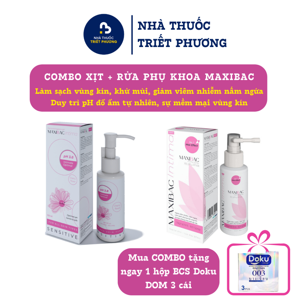 Combo xịt, rửa, Men vi sinh phụ khoa hỗ trợ giảm mọi triệu chứng của viêm nhiễm phụ khoa - Medimap