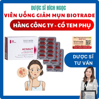 BIOTRADE viên uống giảm mụn, Viên uống Biotrade Acnaut Food Supplement Hộp 30 viên, Giúp Giảm mụn, sáng da