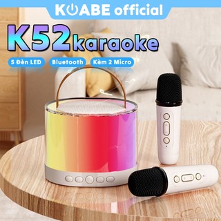 Loa bluetooth karaoke mini koabe k52 ,kèm 2 micro không dây, liên kết bluetooth - bảo hành 6 tháng