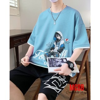 Mcbb 9-24kg 100% vải cotton bộ đồ cho bé trai áo thun áo cộc tay quần đùi short phông quần áo trẻ em