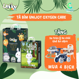 4 bịch tã bỉm unijoy baby oxygen care quần/dán mềm mỏng đủ size nb - 4xl cho bé