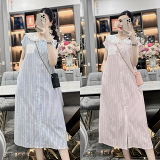 Váy xuông thiết kế [ NH Clothing chính hãng ] kẻ thêu cổ cha.nel bèo