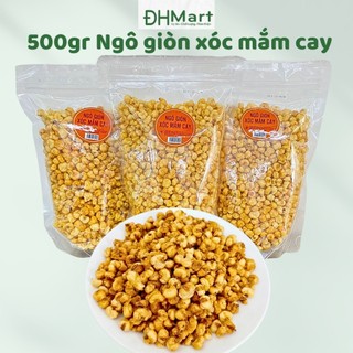 500gr Ngô giòn xóc mắm cay, ngô xóc mắm, ngô sấy giòn xóc mắm, bắp chiên tỏi ớt