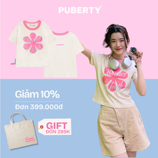 Áo Thun Baby Tee Local Brand PUBERTY WONDER YOUTH BABY TEE / CreamxPink