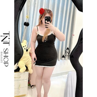 ĐẦM 2 DÂY BIGSIZE REN NƠ ĐÙI [TNT SHOP BIGSIZE 60KG 90KG]
