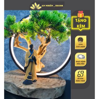 Đèn LED vòng Tròn - Trang trí, Decor lũa, tượng phong thủy- Màu Vàng ấm