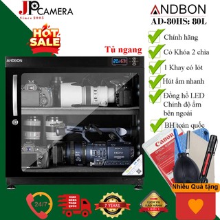 Tủ chống ẩm Andbon AD-80HS (dung tích 80 lít )-Taiwan . Tặng 01 bộ vệ sinh máy ảnh 8 in 1
