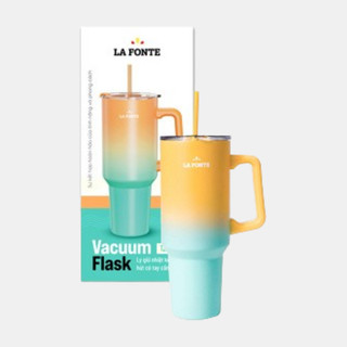 Ly giữ nhiệt inox 304 có tay cầm và ống hút 1200ml hiệu la fonte 012317-ora