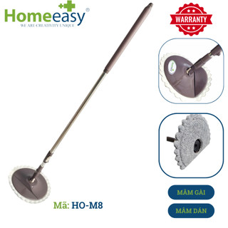 Cây lau nhà xoay 360 độ homeeasy m8-p- mâm lau nhựa bẻ góc sạch gấp 2 lần