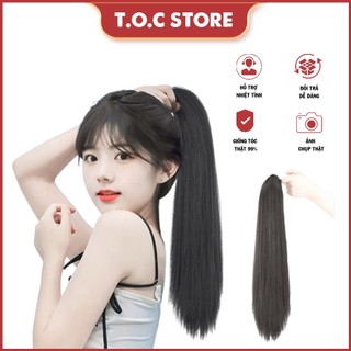 Tóc Ngoạm Thẳng, Ngoặm Xoăn, Tóc Giả Kẹp Đuôi Ngựa Buộc Tóc Bật phong cách riêng