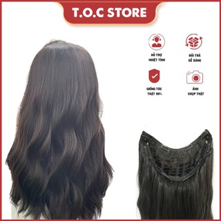 Tóc Giả kẹp U, Tóc giả kẹp xoăn sóng thời trang cao cấp 60cm