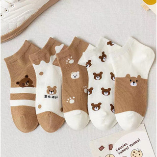 Combo 5 đôi tất gấu nâu,vớ nữ cổ ngắn