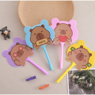 Bút bi quạt hình capy bara dễ thương