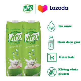 Combo 2 hộp nước dừa vico fresh 1l
