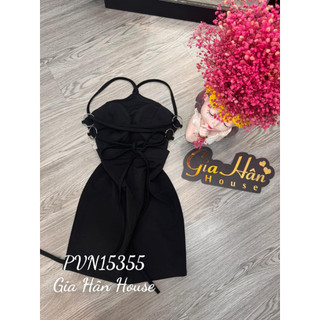 Đầm body yếm lưng đan vòng