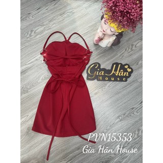 Đầm body yếm lưng đan vòng