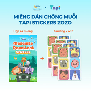 Chống muỗi cho bé - Miếng dán đuổi muỗi Tapi Stickers Zozo cho trẻ em hình động vật vui nhộn ngộ nghĩnh