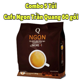 Cà phê sữa đá ngon trần quang 60 gói dài, bịch 1,20kg 60 gói nhỏ 20g, cafe coffee